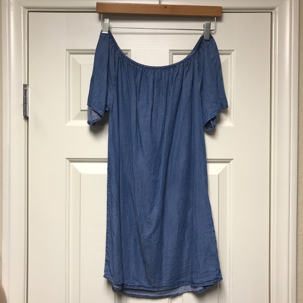 Lilyful Off Shoulder Chambray Dress